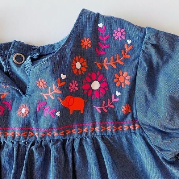 𝅺CARTER'S Baby Girl Jean Tunic Elephants - Picture 4 of 8